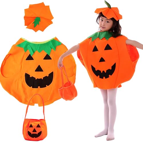 ZXYue Halloween Kürbis Kostüm, Kürbis Kostüm Kinder Halloween Kürbiskostüm mit Kürbis Tasche und Hut für Halloween Karneval Lustig Party Kinder Junge Mädchen Cosplay Halloween Party ZXYue Halloween Kürbis Kostüm, Kürbis Kostüm Kinder Halloween Kürbiskostüm mit Kürbis Tasche und Hut für Halloween Karneval Lustig Party Kinder Junge Mädchen Cosplay Halloween Party von ZXYue