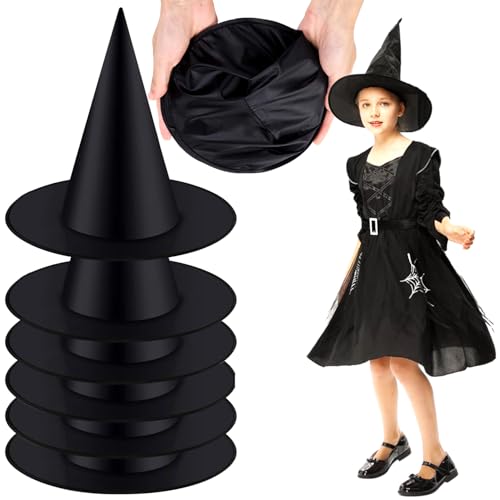ZXYue Hexenhut, 6 Stücke Schwarz Halloween Party Hüte Kostüm Zubehör, Deko Zauberer Hut für Erwachsene Kinder Cosplay Hexen Kostüm ZXYue Hexenhut, 6 Stücke Schwarz Halloween Party Hüte Kostüm Zubehör, Deko Zauberer Hut für Erwachsene Kinder Cosplay Hexen Kostüm von ZXYue