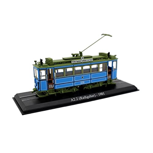 Atlas im Maßstab 1:87, altmodisches Retro-Straßenbahn-Statik-Zugszenenmodell aus Kunstharz von ZYAURA