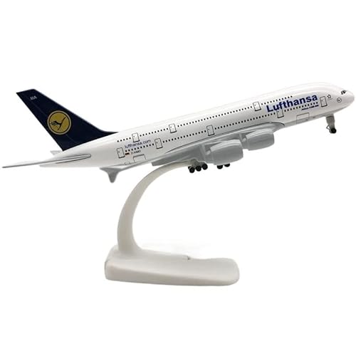 ZYAURA Für: 20 cm großes Airbus A380 Lufthansa-Legierungsmodell im Maßstab 1:400 mit Fahrwerk von ZYAURA
