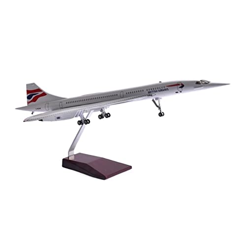 ZYAURA Umweltbild Für: 50 cm großes Britisches Concorde-Flugzeugmodell aus Kunstharzdruckguss mit Lichtern und Rädern von ZYAURA