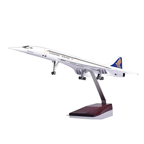 ZYAURA Umweltbild Für: Resin-Druckguss-Singapur und UK-Concorde mit Lichtern und Rädern, Flugzeugmodell, Flugzeugmodell von ZYAURA