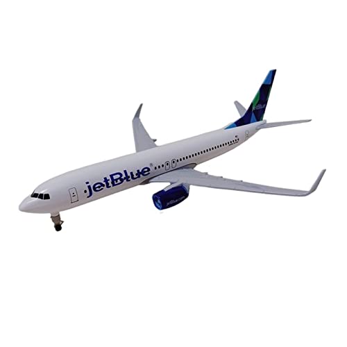 ZYAURA Umweltbild Repräsentativ: 20 cm großes Flugzeugmodell der Fluggesellschaft B737 aus legiertem Metall in Jet Blue von ZYAURA