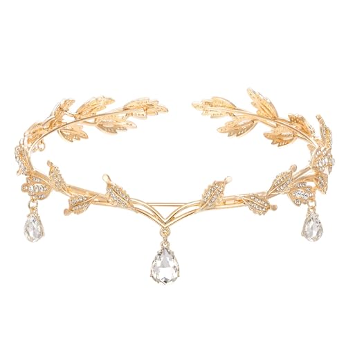ZYEKIU Elfen Kopfschmuck, Elfenkrone Retro, Crystal Crown Gold, Elfen Krone Einstellbar, Kopfschmuck mit Blättern, für Cosplay, Hochzeit, Party, Renaissance Festival, Weihnachten, Geburtstag ZYEKIU Elfen Kopfschmuck, Elfenkrone Retro, Crystal Crown Gold, Elfen Krone Einstellbar, Kopfschmuck mit Blättern, für Cosplay, Hochzeit, Party, Renaissance Festival, Weihnachten, Geburtstag von ZYEKIU
