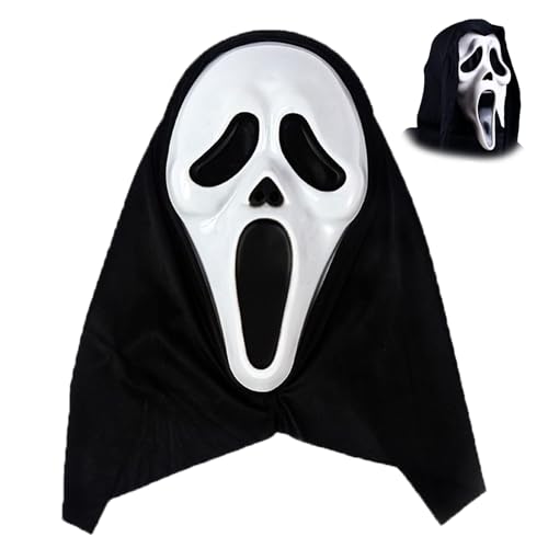 ZYEKIU Horror Halloween Scream Maske, Lnteressant und Lustig Detailgetreu Ghostface Maske, Halloween Scream Cosplay Ghostface Original, für Geisterhaus, Mottopartys und Rollenspiele ZYEKIU Horror Halloween Scream Maske, Lnteressant und Lustig Detailgetreu Ghostface Maske, Halloween Scream Cosplay Ghostface Original, für Geisterhaus, Mottopartys und Rollenspiele von ZYEKIU
