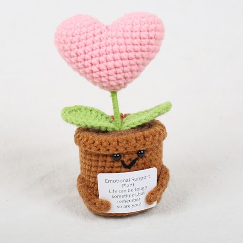 ZYEKIU Mutmacher Geschenk Lucky Plant Weicher Glücksbringer Positive Geschenke, Kleines Dankeschön-Geschenk für Kinder Unterwegs, Herz Pflanze Zur Emotionalen Unterstützung ((Herz)) von ZYEKIU
