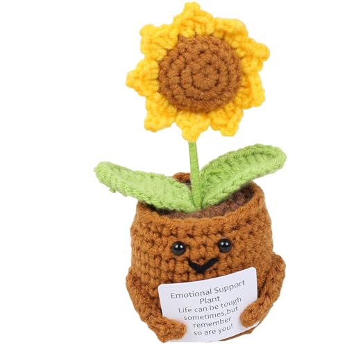 ZYEKIU Mutmacher Geschenk Lucky Plant Weicher Glücksbringer Positive Geschenke, Kleines Dankeschön-Geschenk für Kinder Unterwegs, Herz Pflanze Zur Emotionalen Unterstützung (Ssonnenblumen) von ZYEKIU
