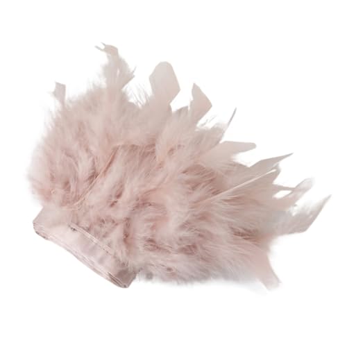 1/5/10 Meter Bunte Federn, Fransen, Bastelband, 10–15 cm, for Kleidung, Nähen, Hochzeitskleid, Dekoration, Band für Bastelarbeiten Hochzeit Party Dekoration(Beige,10M) von ZYFHYU