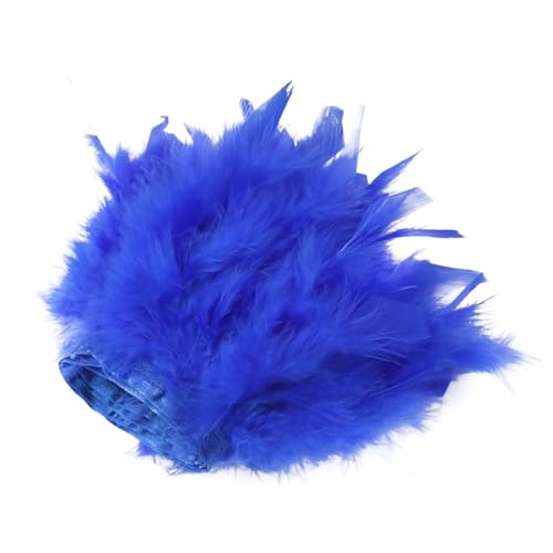 1/5/10 Meter Bunte Federn, Fransen, Bastelband, 10–15 cm, for Kleidung, Nähen, Hochzeitskleid, Dekoration, Band für Bastelarbeiten Hochzeit Party Dekoration(Blue3,5M) von ZYFHYU