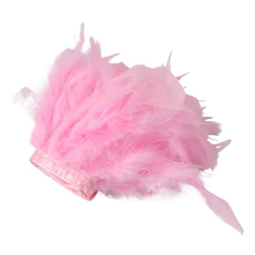 1/5/10 Meter Bunte Federn, Fransen, Bastelband, 10–15 cm, for Kleidung, Nähen, Hochzeitskleid, Dekoration, Band für Bastelarbeiten Hochzeit Party Dekoration(Pink,10M) von ZYFHYU