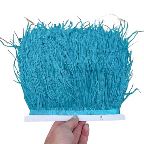 1/5/10 Meter Straußenfederbesatz Kleid for Frauen Weiche Federn Fransen Hochzeitsrock Dekoration Party Stoffband für Bastelarbeiten Hochzeit Party Dekoration(Coffee,10meters) von ZYFHYU