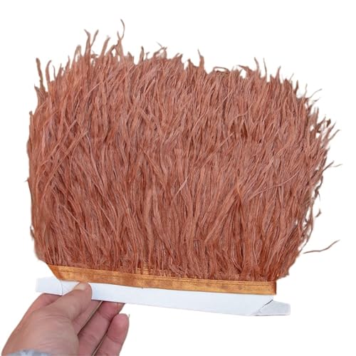 1/5/10 Meter Straußenfederbesatz Kleid for Frauen Weiche Federn Fransen Hochzeitsrock Dekoration Party Stoffband für Bastelarbeiten Hochzeit Party Dekoration(Light Blue,5meters) von ZYFHYU