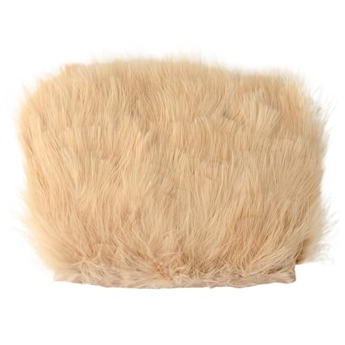 1 Meter Flauschige Federn, Fransenband, 10–15 cm, Feder auf Band, Fransen, Nähen, Party, Kleidung, Kleid, Dekoration für Bastelarbeiten Hochzeit Party Dekoration(Camel) von ZYFHYU