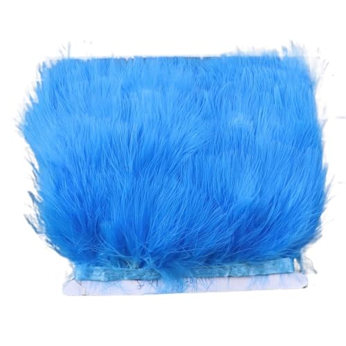 1 Meter Flauschige Federn, Fransenband, 10–15 cm, Feder auf Band, Fransen, Nähen, Party, Kleidung, Kleid, Dekoration für Bastelarbeiten Hochzeit Party Dekoration(Lake Blue) von ZYFHYU