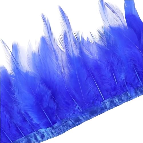 1 Meter Hühnerfederbesatz, 10–15 cm, Band, Nähfeder for Bastelzubehör, Party, Kostüm, Federdekoration für Bastelarbeiten Hochzeit Party Dekoration(Blue1) von ZYFHYU