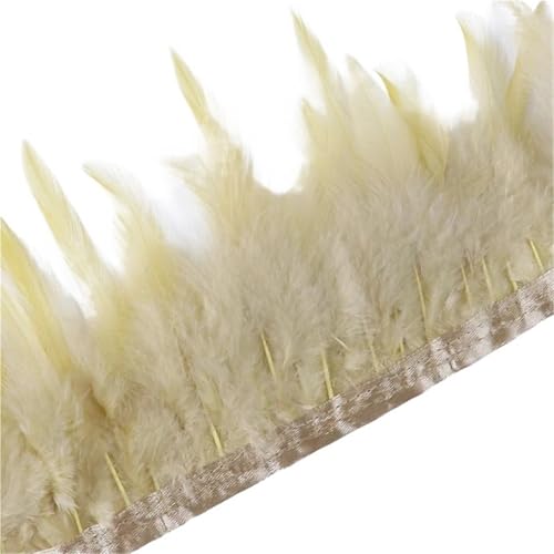 1 Meter Hühnerfederbesatz, 10–15 cm, Band, Nähfeder for Bastelzubehör, Party, Kostüm, Federdekoration für Bastelarbeiten Hochzeit Party Dekoration(Color15) von ZYFHYU