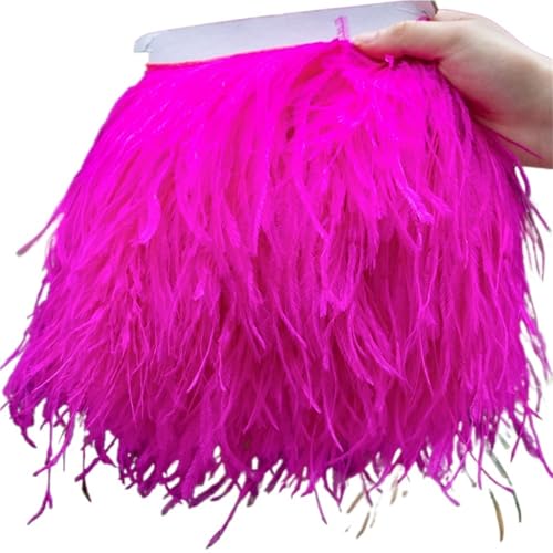 1 Meter Straußenfederbesatz 10–15/15–18/18–22 cm Federn-Fransenband for Zuhause, Party, Kleid, Nähen, Hochzeitsdekoration für Bastelarbeiten Hochzeit Party Dekoration(Brown,10-15 cm 4-6 inches) von ZYFHYU