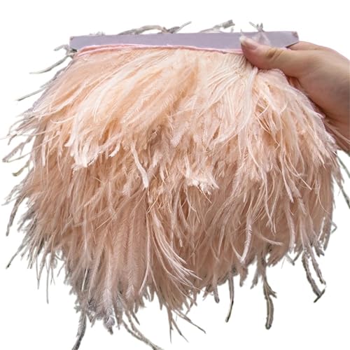 1 Meter Straußenfederbesatz 10–15/15–18/18–22 cm Federn-Fransenband for Zuhause, Party, Kleid, Nähen, Hochzeitsdekoration für Bastelarbeiten Hochzeit Party Dekoration(Red,15-18 cm 6-7 inches) von ZYFHYU