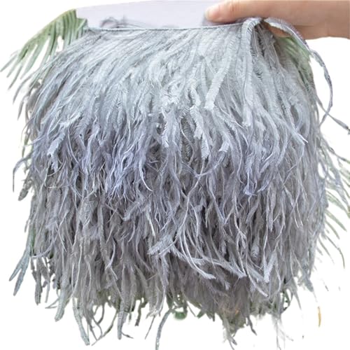 1 Meter Straußenfederbesatz 10–15/15–18/18–22 cm Federn-Fransenband for Zuhause, Party, Kleid, Nähen, Hochzeitsdekoration für Bastelarbeiten Hochzeit Party Dekoration(White,15-18 cm 6-7 inches) von ZYFHYU