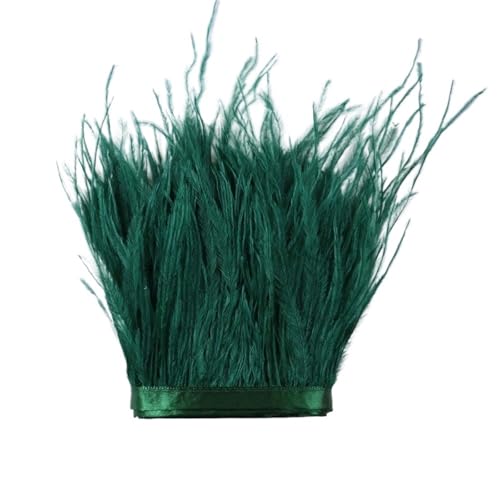 1 m, 6–22 cm, Straußenfedern, Besatz for Hochzeitskleid, Kleidung, Accessoires, Party-Dekoration, Pflaumenfransen für Bastelarbeiten Hochzeit Party Dekoration(Dark Green,10-15CM) von ZYFHYU