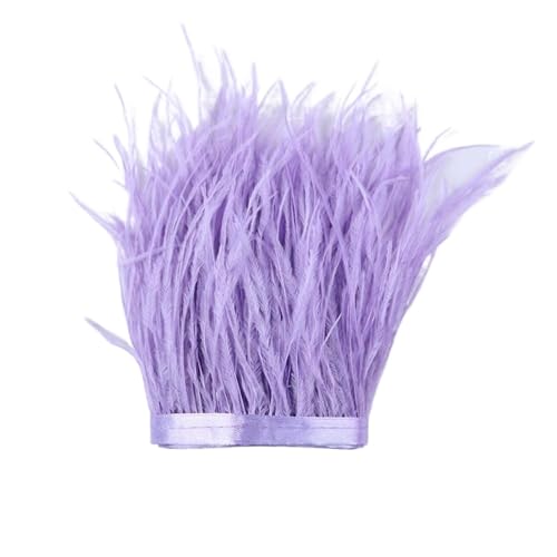 1 m, 6–22 cm, Straußenfedern, Besatz for Hochzeitskleid, Kleidung, Accessoires, Party-Dekoration, Pflaumenfransen für Bastelarbeiten Hochzeit Party Dekoration(Light Purple,8-10 cm) von ZYFHYU