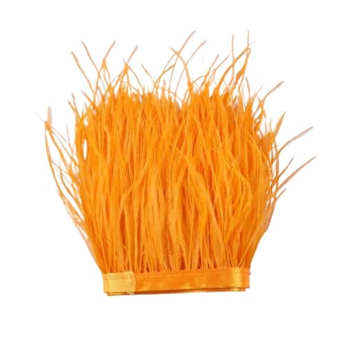 1 m, 6–22 cm, Straußenfedern, Besatz for Hochzeitskleid, Kleidung, Accessoires, Party-Dekoration, Pflaumenfransen für Bastelarbeiten Hochzeit Party Dekoration(Orange,6-8 cm) von ZYFHYU