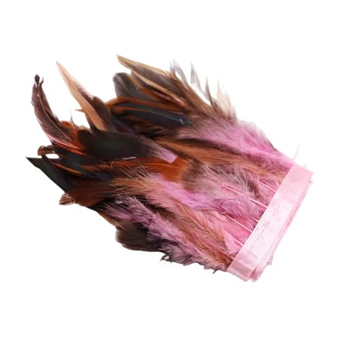 1 m Federbesatz mit Fransen for Basteln, 13–18 cm, Federband, DIY, Nähen, Kleidung, Partydekorationen für Bastelarbeiten Hochzeit Party Dekoration(Pink) von ZYFHYU