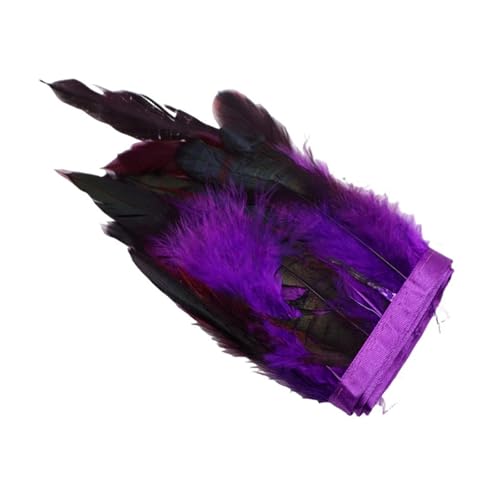 1 m Federbesatz mit Fransen for Basteln, 13–18 cm, Federband, DIY, Nähen, Kleidung, Partydekorationen für Bastelarbeiten Hochzeit Party Dekoration(Purple) von ZYFHYU