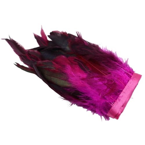 1 m Federbesatz mit Fransen for Basteln, 13–18 cm, Federband, DIY, Nähen, Kleidung, Partydekorationen für Bastelarbeiten Hochzeit Party Dekoration(Rose red) von ZYFHYU