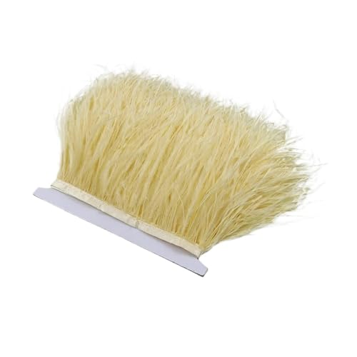 1 m Flauschige Straußenfedern, Fransenbesatz, 8–10 cm, Hochzeitsfeier, Dekoration, Federband for Kleid, Kleidung, Nähen, Basteln für Bastelarbeiten Hochzeit Party Dekoration(Deep beige) von ZYFHYU