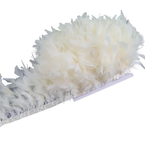 10-15 cm Federn Trim DIY Hochzeit Türkei Feder Band Handwerk Nähen Kleidung Party Plume Handgemachte Wohnkultur für Bastelarbeiten Hochzeit Party Dekoration(Color2,5 Meters) von ZYFHYU
