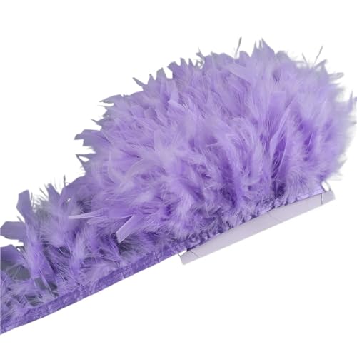 10-15 cm Federn Trim DIY Hochzeit Türkei Feder Band Handwerk Nähen Kleidung Party Plume Handgemachte Wohnkultur für Bastelarbeiten Hochzeit Party Dekoration(Dark Voilet,10 Meters) von ZYFHYU