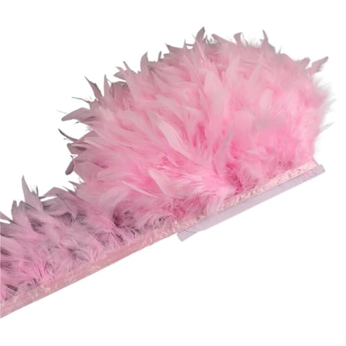 10-15 cm Federn Trim DIY Hochzeit Türkei Feder Band Handwerk Nähen Kleidung Party Plume Handgemachte Wohnkultur für Bastelarbeiten Hochzeit Party Dekoration(Pink,5 Meters) von ZYFHYU