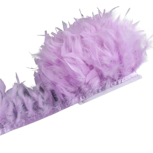 10-15 cm Federn Trim DIY Hochzeit Türkei Feder Band Handwerk Nähen Kleidung Party Plume Handgemachte Wohnkultur für Bastelarbeiten Hochzeit Party Dekoration(Voilet,10 Meters) von ZYFHYU