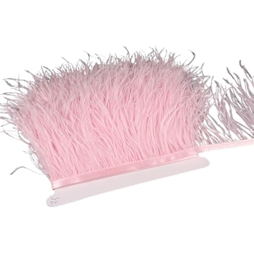 10–15 cm Straußenfedern auf Band, , Fransenbesatz for Nähen von Garnituren, Federn in Kleidern, Kostümen für Bastelarbeiten Hochzeit Party Dekoration(13,5 Meters) von ZYFHYU