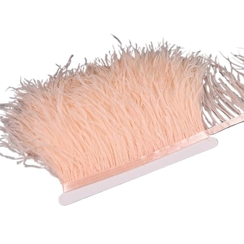 10–15 cm Straußenfedern auf Band, , Fransenbesatz for Nähen von Garnituren, Federn in Kleidern, Kostümen für Bastelarbeiten Hochzeit Party Dekoration(14,10 Meters) von ZYFHYU
