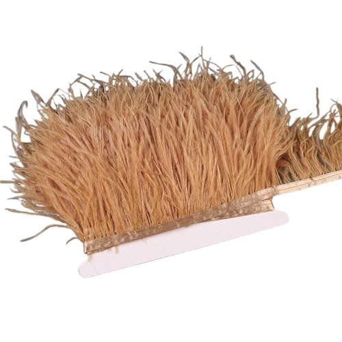 10–15 cm Straußenfedern auf Band, , Fransenbesatz for Nähen von Garnituren, Federn in Kleidern, Kostümen für Bastelarbeiten Hochzeit Party Dekoration(15,5 Meters) von ZYFHYU