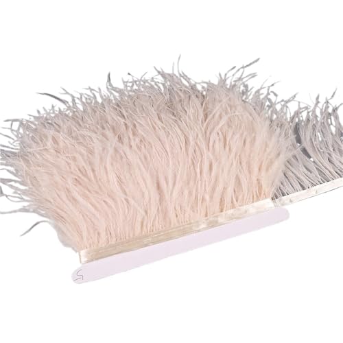 10–15 cm Straußenfedern auf Band, , Fransenbesatz for Nähen von Garnituren, Federn in Kleidern, Kostümen für Bastelarbeiten Hochzeit Party Dekoration(19,10 Meters) von ZYFHYU