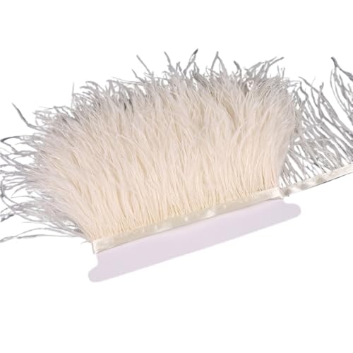 10–15 cm Straußenfedern auf Band, , Fransenbesatz for Nähen von Garnituren, Federn in Kleidern, Kostümen für Bastelarbeiten Hochzeit Party Dekoration(26,10 Meters) von ZYFHYU