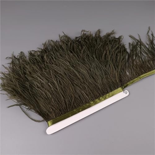 10–15 cm Straußenfedern auf Band, , Fransenbesatz for Nähen von Garnituren, Federn in Kleidern, Kostümen für Bastelarbeiten Hochzeit Party Dekoration(31,10 Meters) von ZYFHYU
