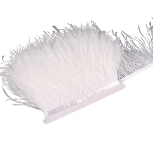 10–15 cm Straußenfedern auf Band, , Fransenbesatz for Nähen von Garnituren, Federn in Kleidern, Kostümen für Bastelarbeiten Hochzeit Party Dekoration(7,1 Meter) von ZYFHYU