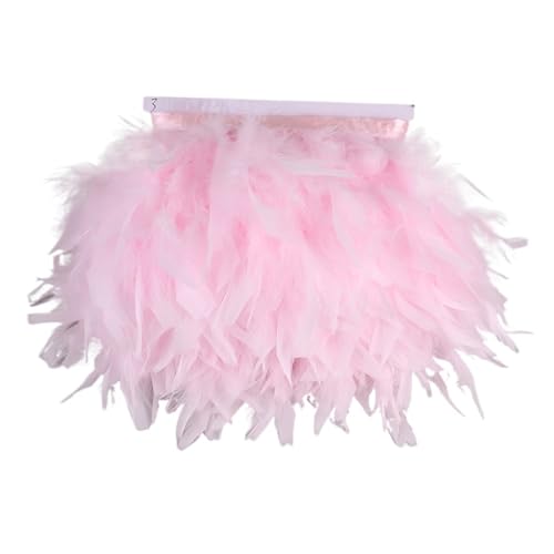 10 Meter Federbesatz mit Fransen, 10–15 cm, Federband, Kunsthandwerk, Kleidung, Kleid, Nähen, Federn, Dekoration für Bastelarbeiten Hochzeit Party Dekoration(Pink2) von ZYFHYU