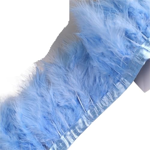 10 Meter Federbesatzband, Federfransen for Hochzeitskleid, Dekor, Nähzubehör für Bastelarbeiten Hochzeit Party Dekoration(Sky Blue) von ZYFHYU