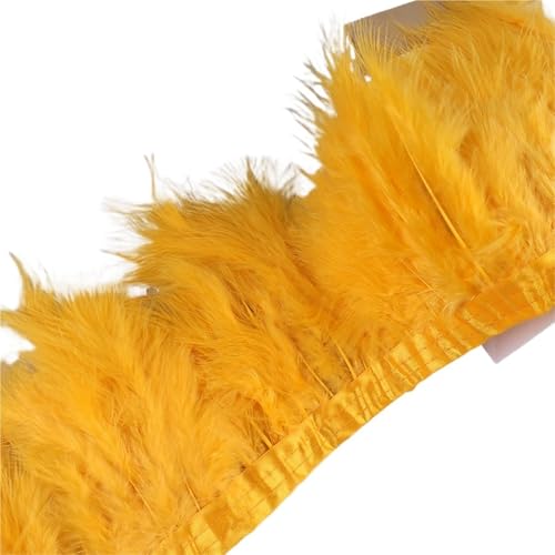 10 Meter Federbesatzband, Federfransen for Hochzeitskleid, Dekor, Nähzubehör für Bastelarbeiten Hochzeit Party Dekoration(Yellow) von ZYFHYU