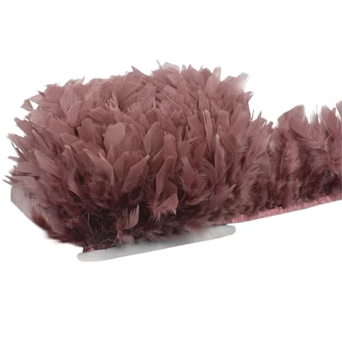 10 Meter Flauschige Federn, Quasten, Fransenbesatz, Band, Feder auf , Nähen, Besatz, Kleidung, Kleid, Dekoration für Bastelarbeiten Hochzeit Party Dekoration(20.Brown) von ZYFHYU