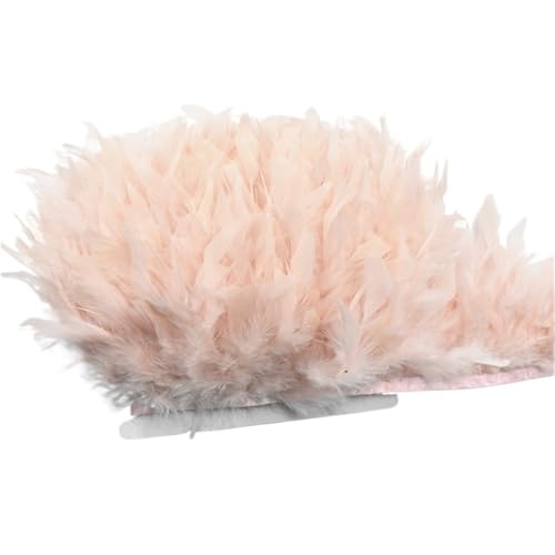 10 Meter Flauschige Federn, Quasten, Fransenbesatz, Band, Feder auf , Nähen, Besatz, Kleidung, Kleid, Dekoration für Bastelarbeiten Hochzeit Party Dekoration(22. Pink) von ZYFHYU
