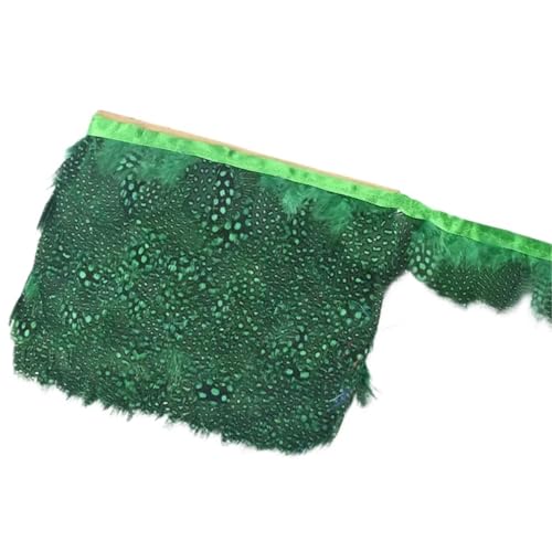 10 Meter Geflügelfederbesatz Quaste Fransenband Fasanenfedern for Kleidungsbesätze Kostüm Nähen Bekleidungszubehör für Bastelarbeiten Hochzeit Party Dekoration(Grass Green) von ZYFHYU