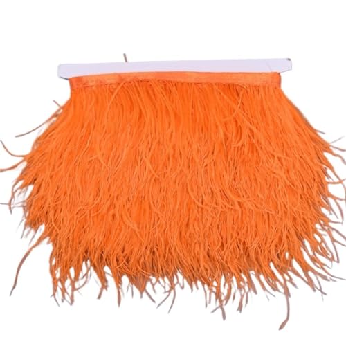 10 Meter Straußenfedern auf Band, , Fransenbesatz, 8–10 cm, Bastelzubehör, , Nähbesatz für Bastelarbeiten Hochzeit Party Dekoration(NO. 32) von ZYFHYU