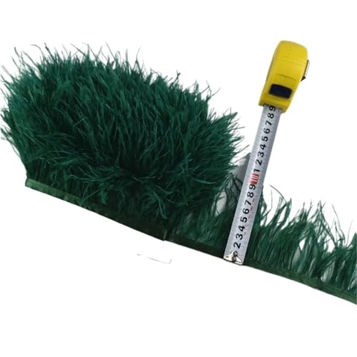 1M 5M 10M 8-10CM Straußenfedern Borten Band Rock DIY Kleidung for Basteln Federn für Bastelarbeiten Hochzeit Party Dekoration(19 Dark Green,5 Meters) von ZYFHYU