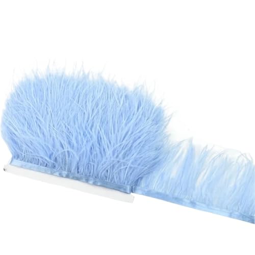 1M 5M 10M 8-10CM Straußenfedern Borten Band Rock DIY Kleidung for Basteln Federn für Bastelarbeiten Hochzeit Party Dekoration(20 Sky Blue,1 Meter) von ZYFHYU
